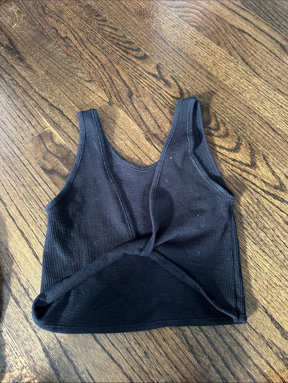 Urban Outfitters Black Ribbed Twist-Front Crop Bra